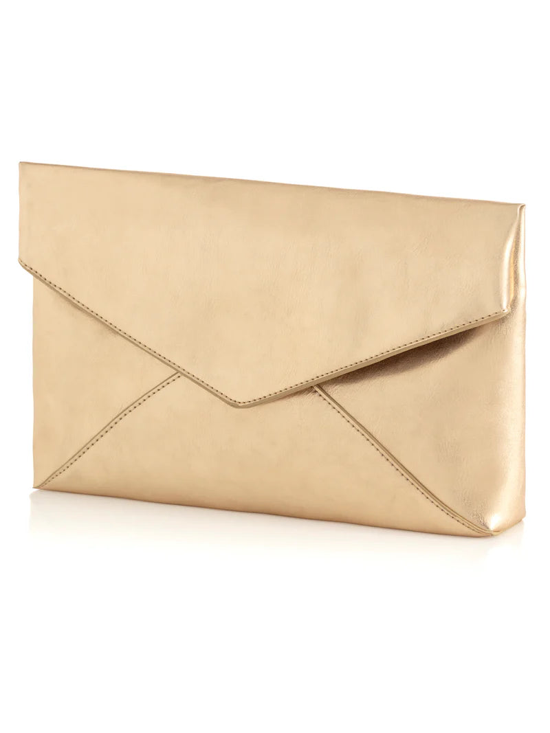 Metallic Gold Maddie Envelope Clutch