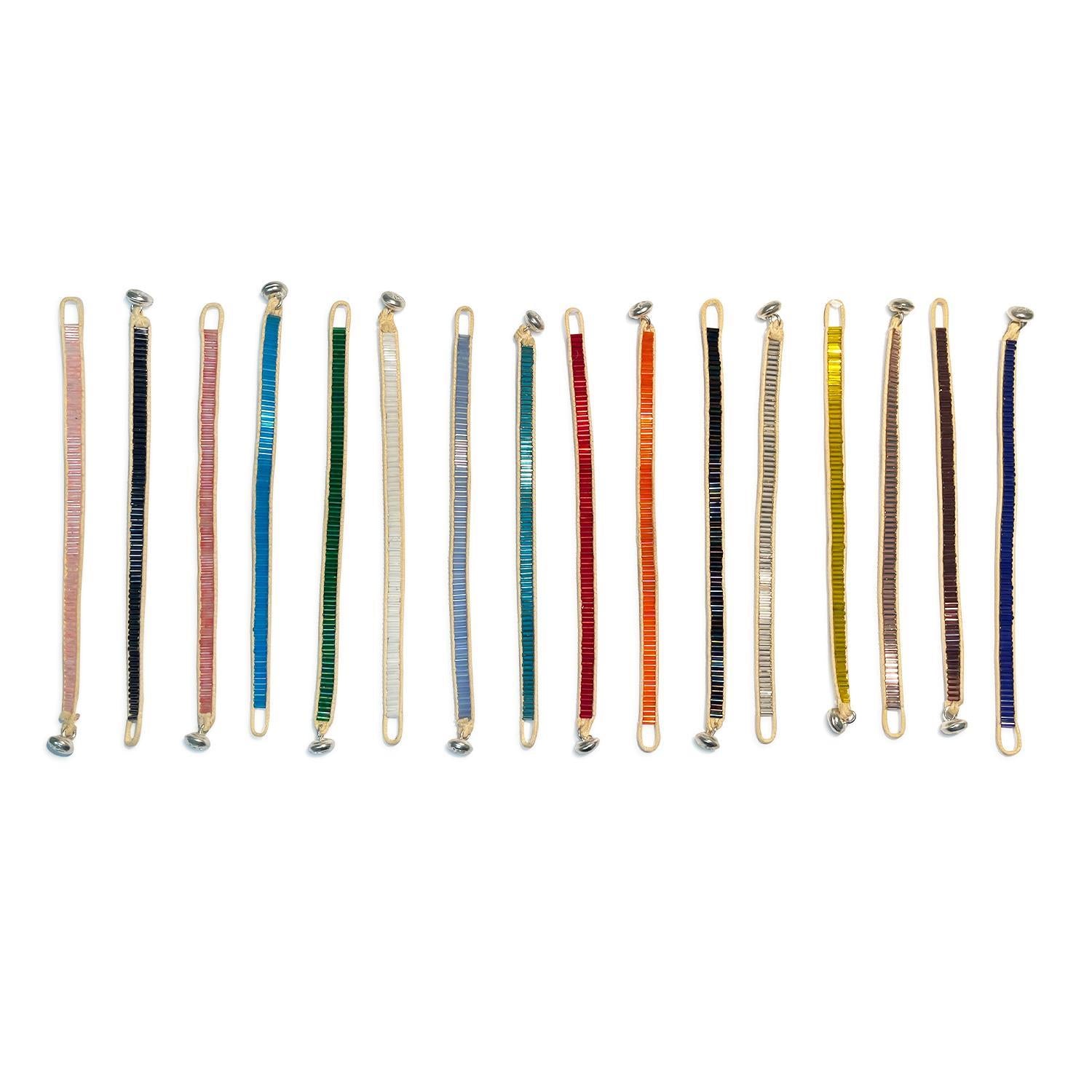 Color Bar Bead Bracelets: Solids (Multiple Colors Available)