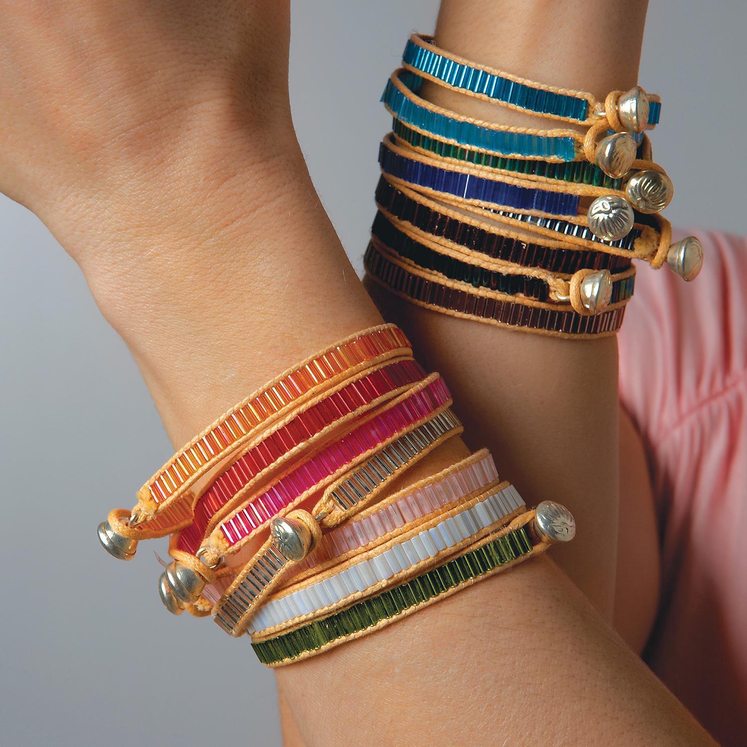 Color Bar Bead Bracelets: Solids (Multiple Colors Available)