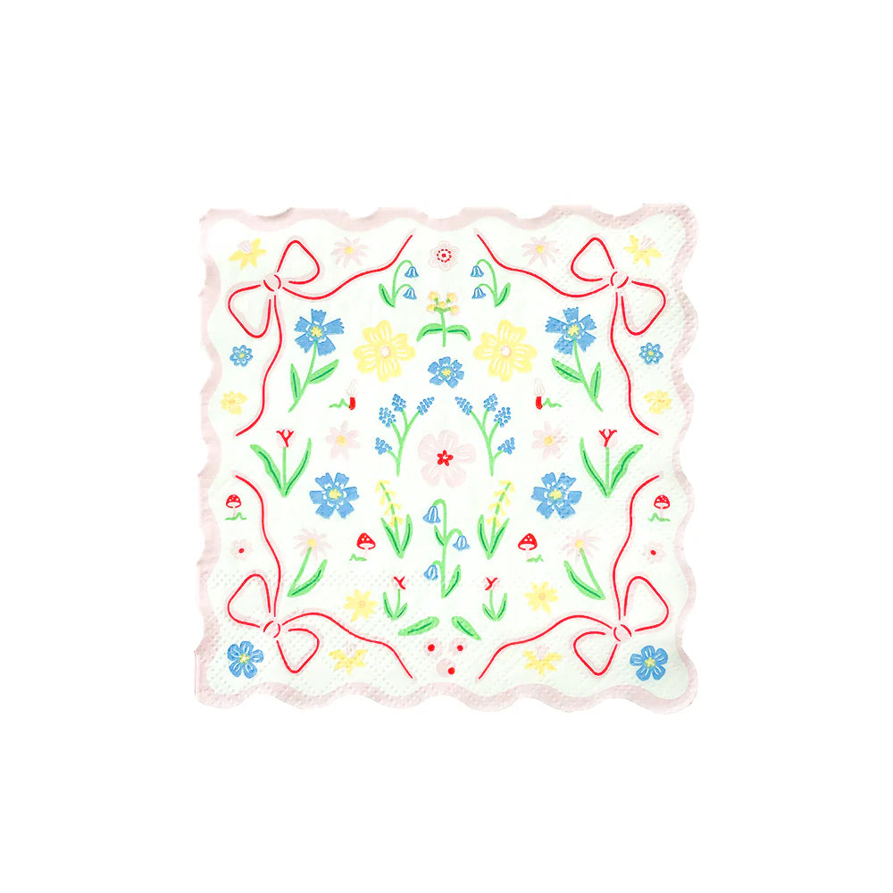 Bunnies in the Garden Pink Petite Napkins