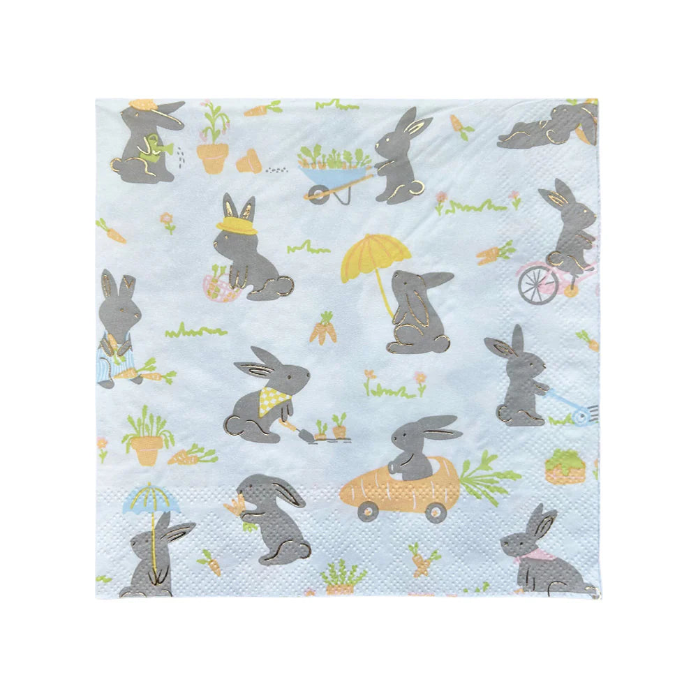 Bunnies in the Garden Large Napkins