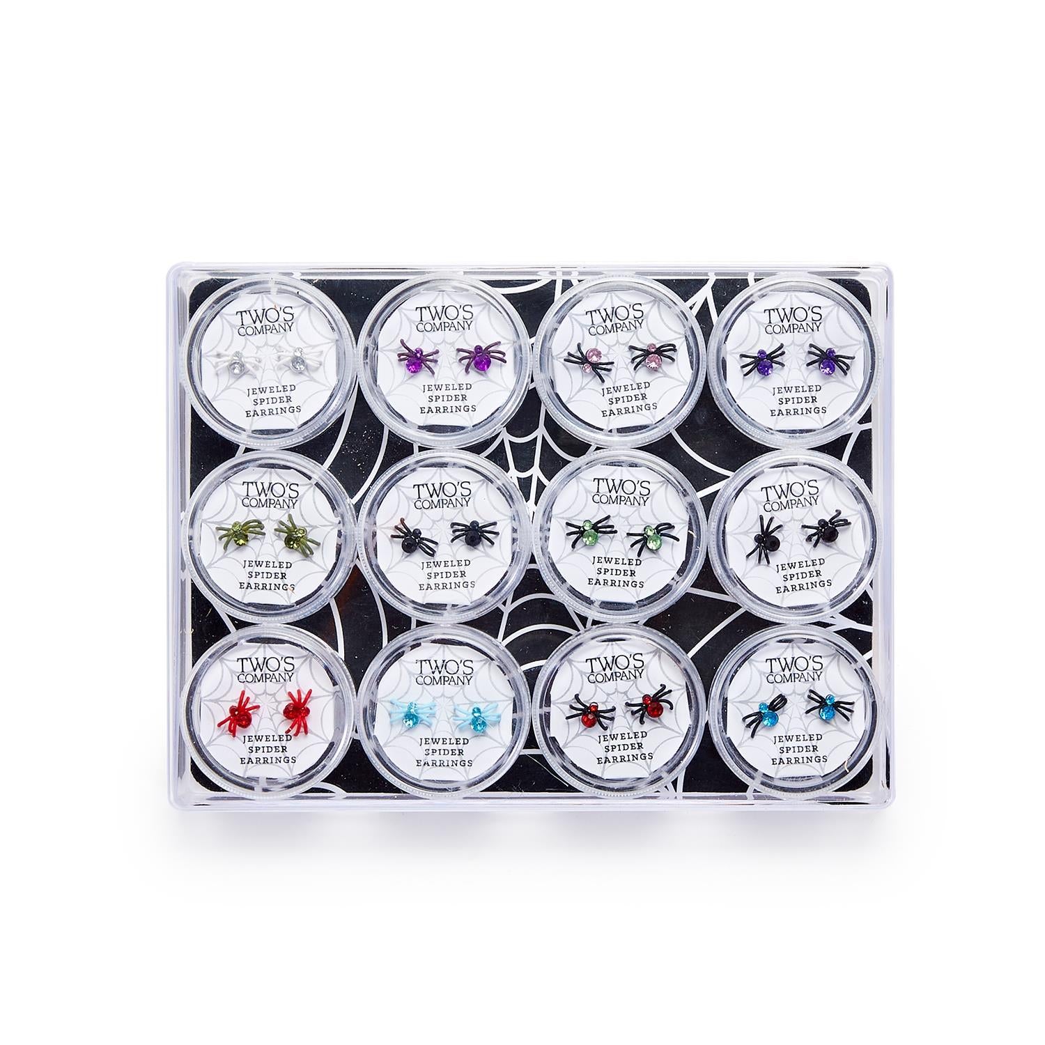 Crystal Spider Stud Earrings (Multiple Color Options)