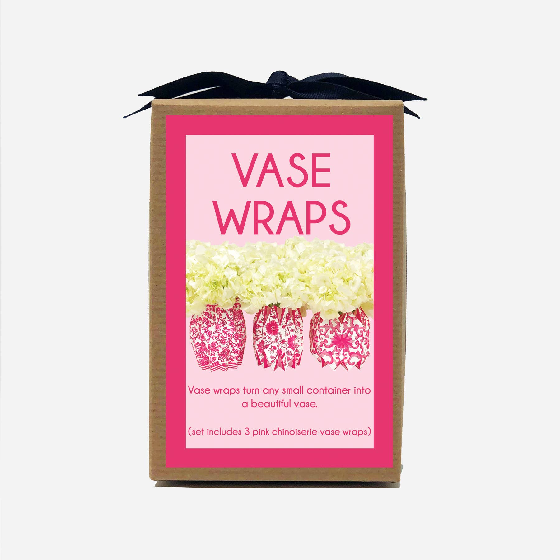 Pink Chinoiserie Paper Vase Wraps