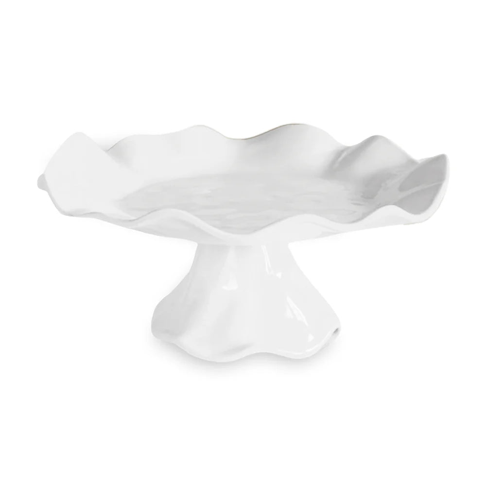 Vida Havana Small Pedestal Cake Plate in White