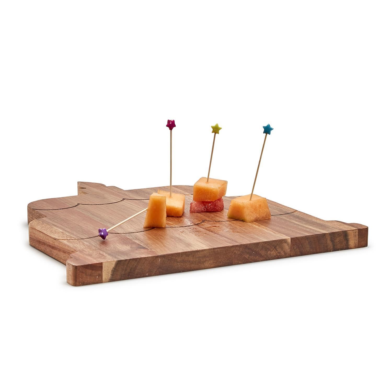 Birthday Cake Serving Board with 20 Star Picks
