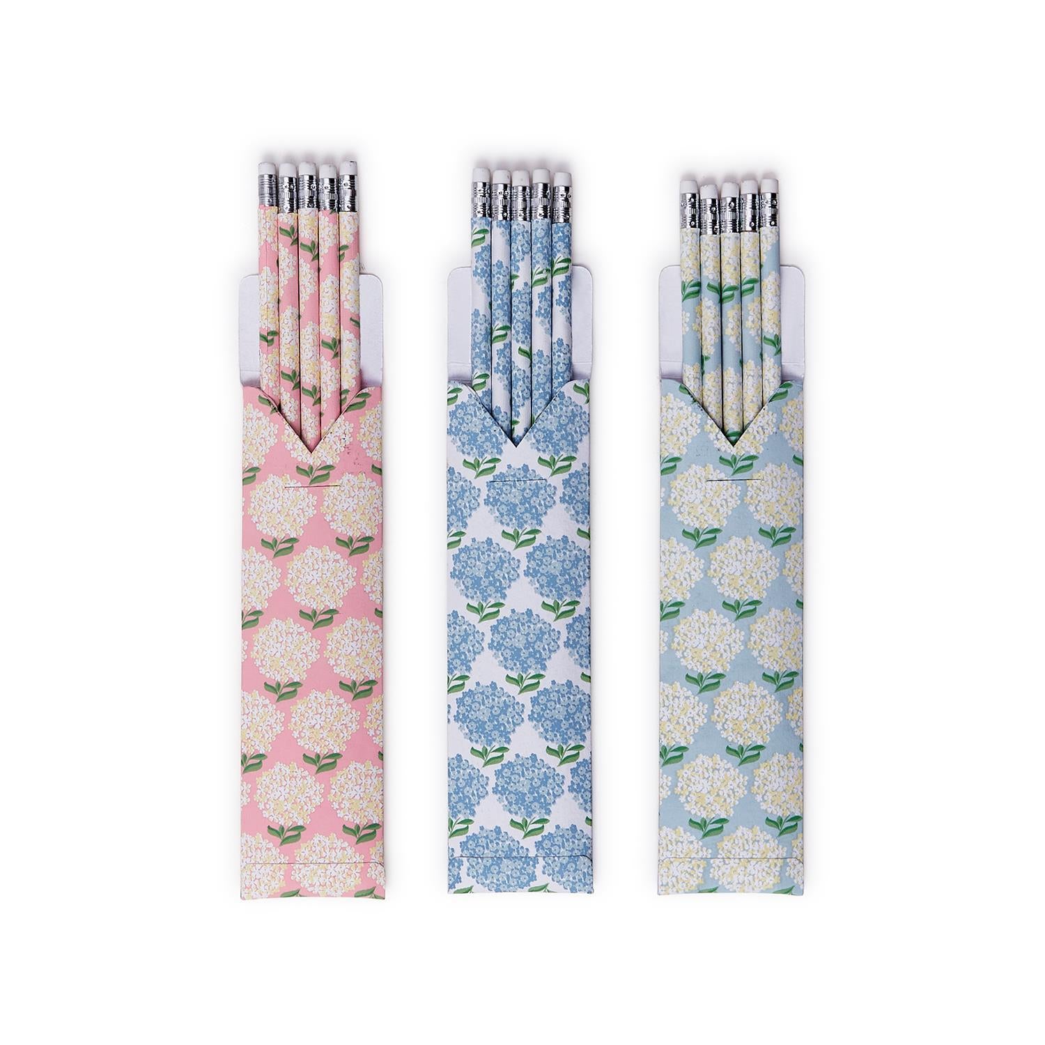 Hydrangea Print Pencil Sets (Multiple Options)