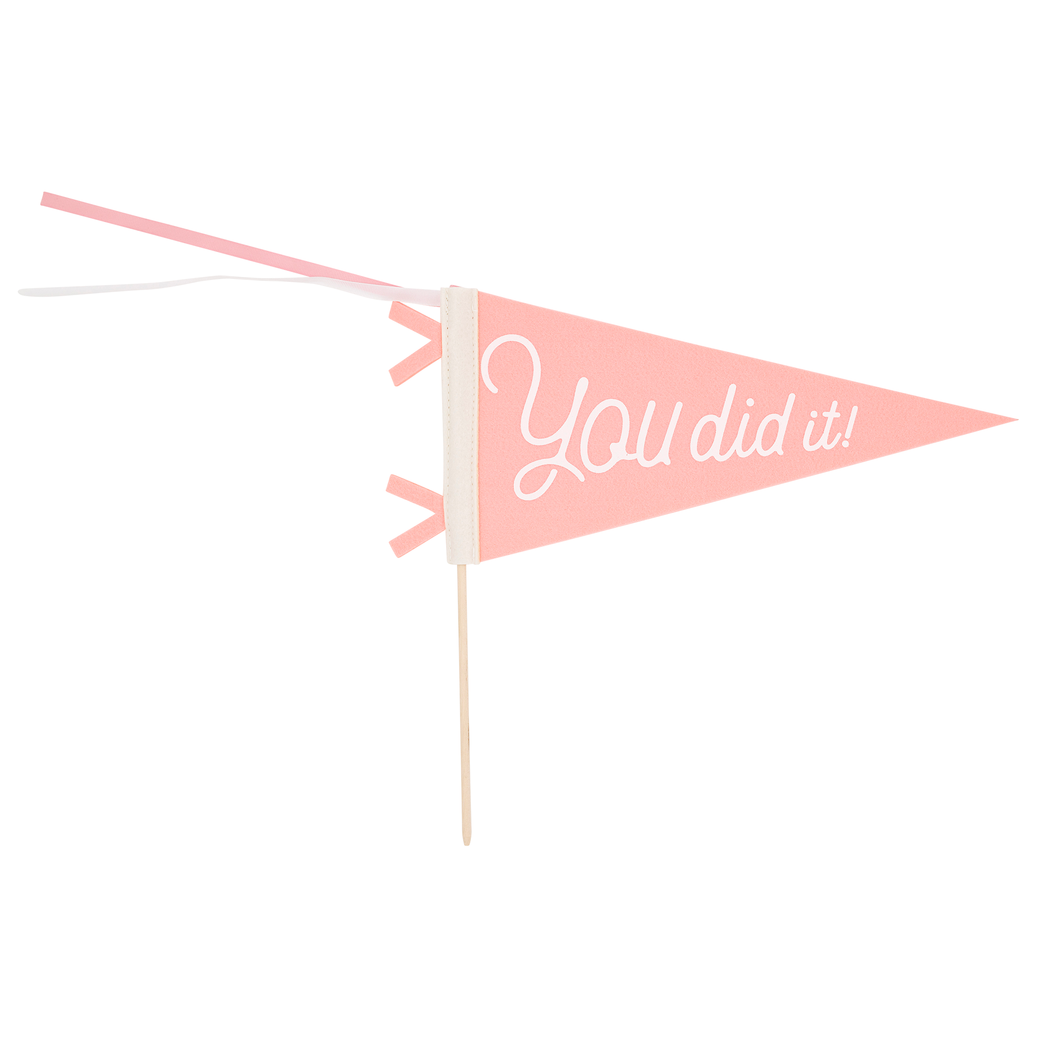 Pink "You Did It!" Felt Pennant Banner