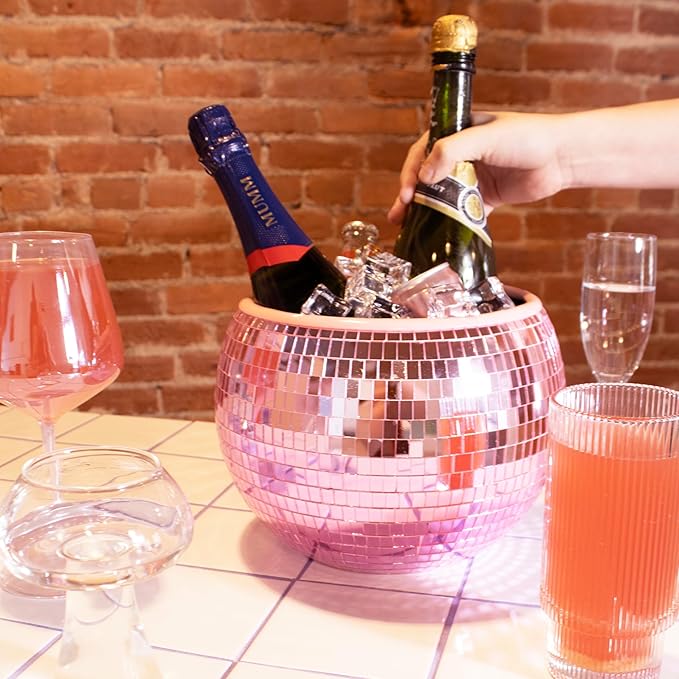 Pink Disco Ball Ice Bucket/Planter