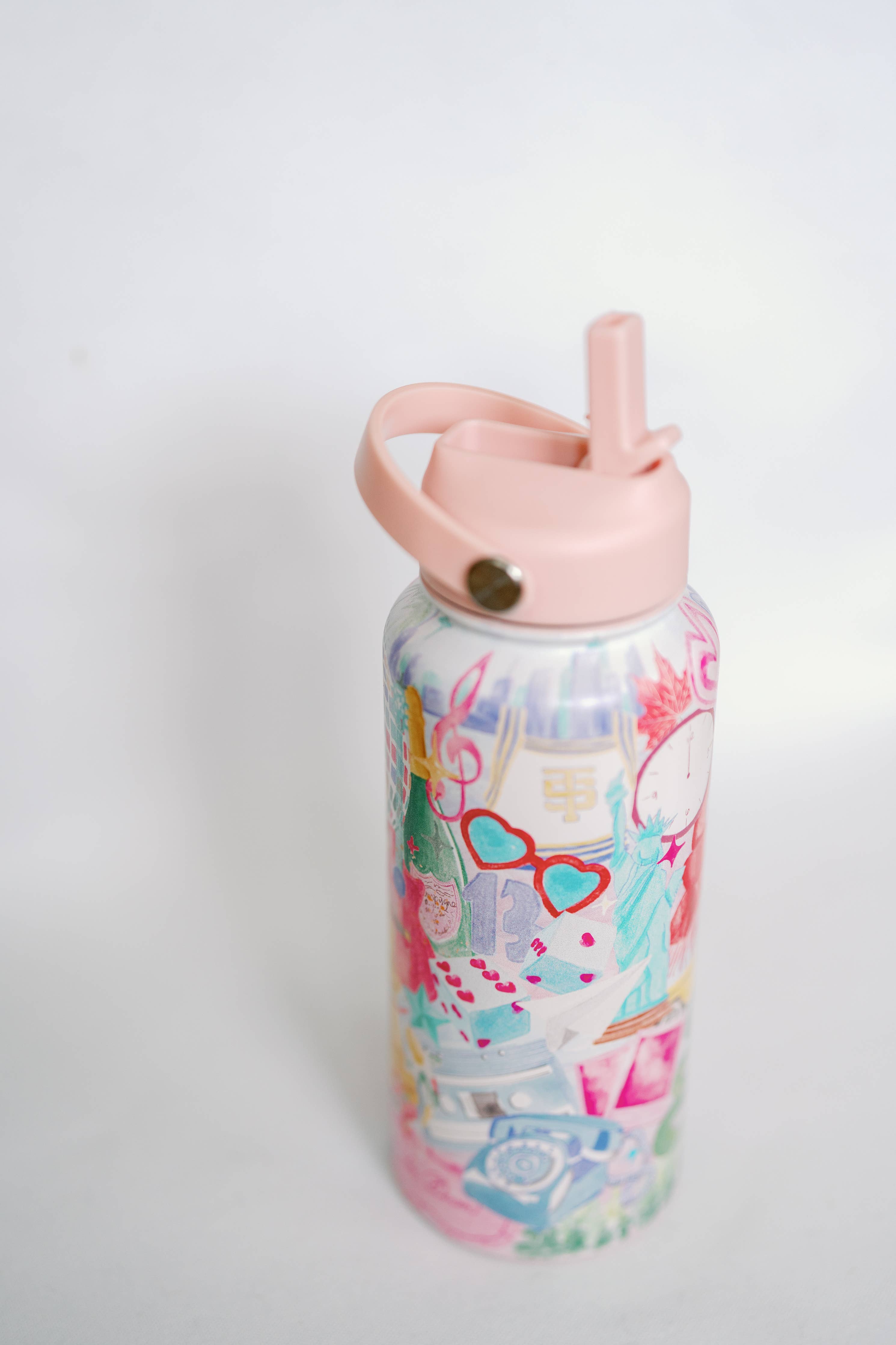 Taylor Swift 32 oz Insulated Water Bottle with Straw Lid