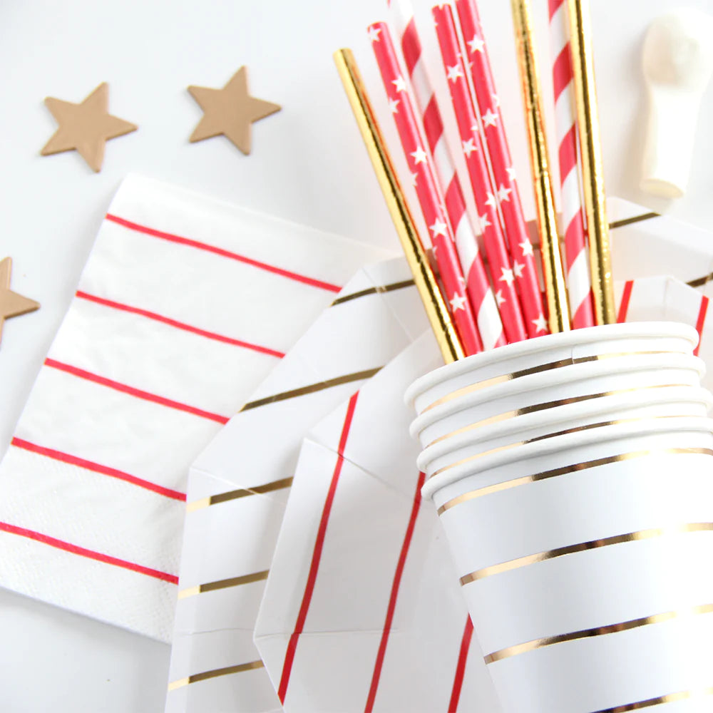 Frenchie Stripe Small Plates: Gold