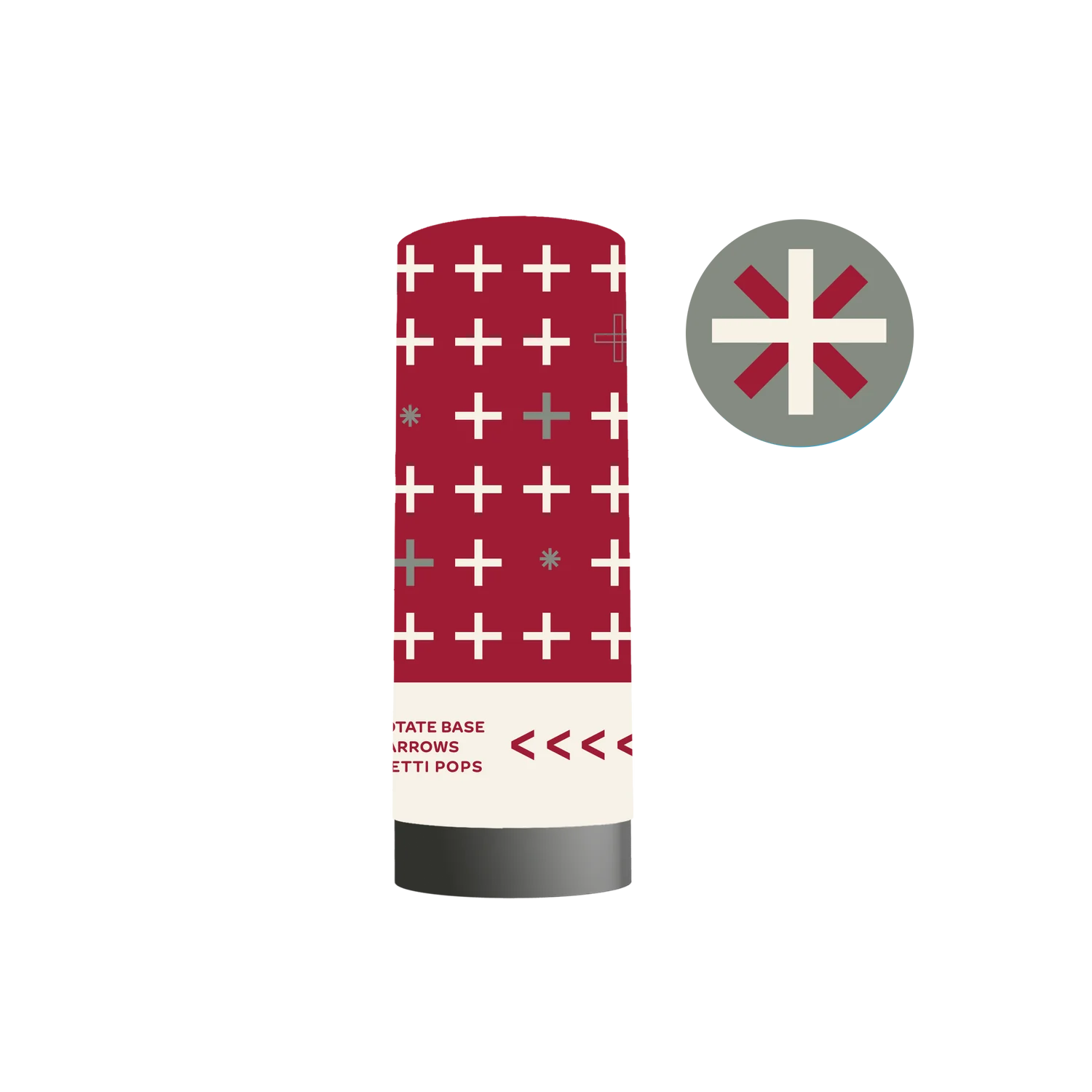 Crimson & White Confetti Popper