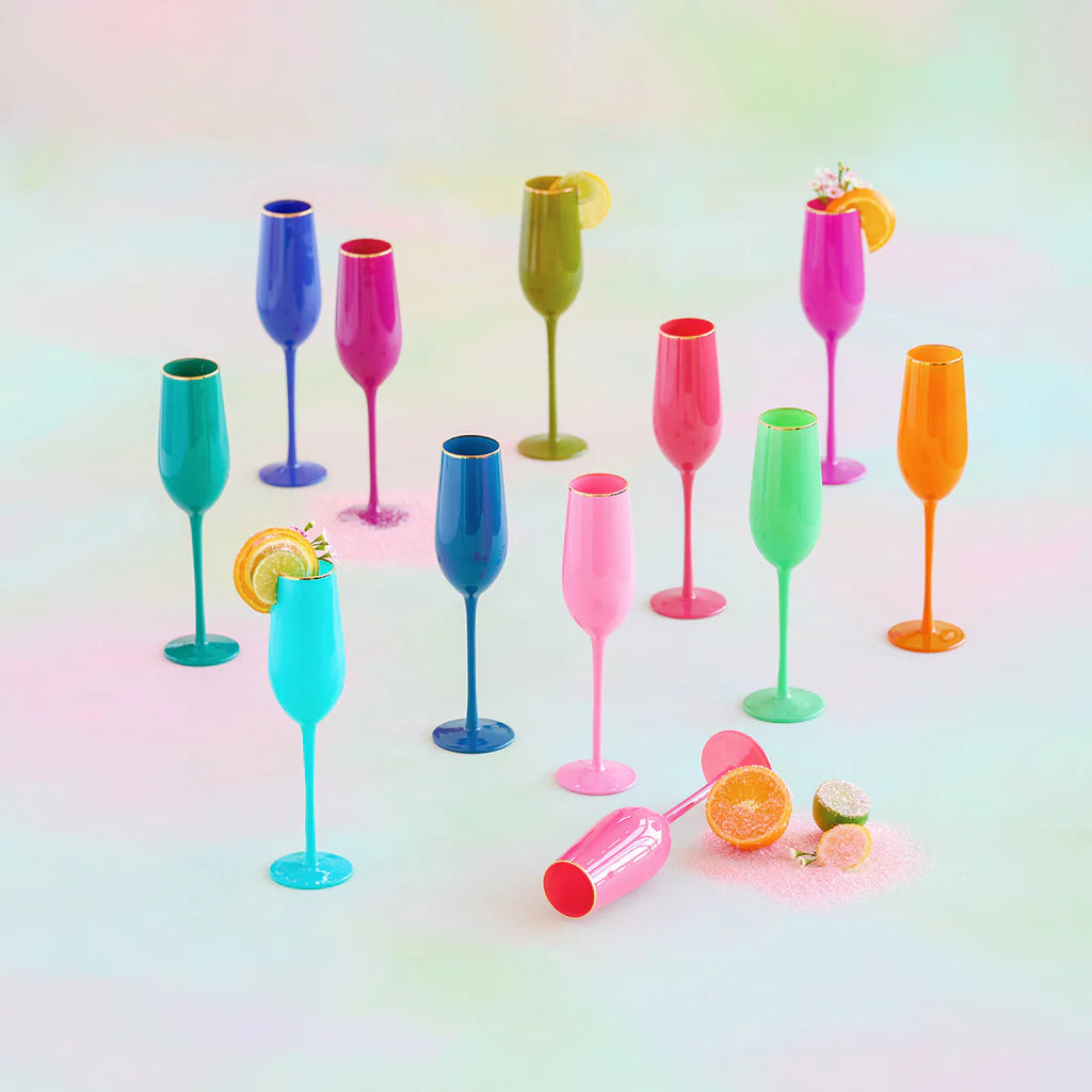 Sugar Plum Champagne Glass (Assorted Colors)