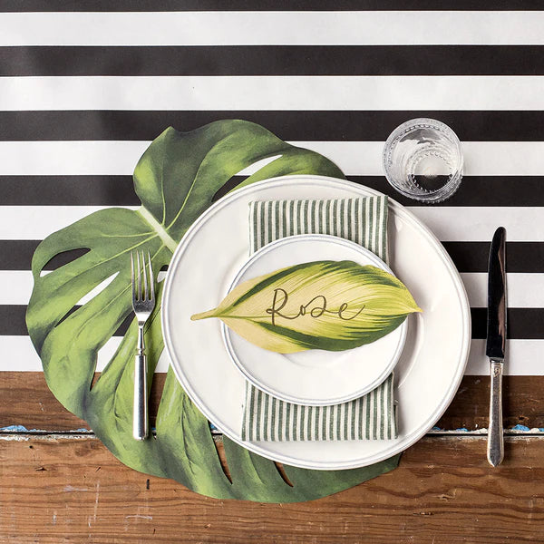 Black Classic Stripe Paper Table Runner
