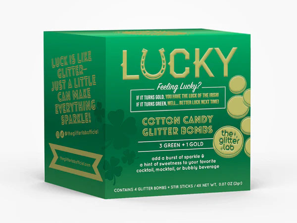 Lucky Green/Gold Cotton Candy Glitter Bombs
