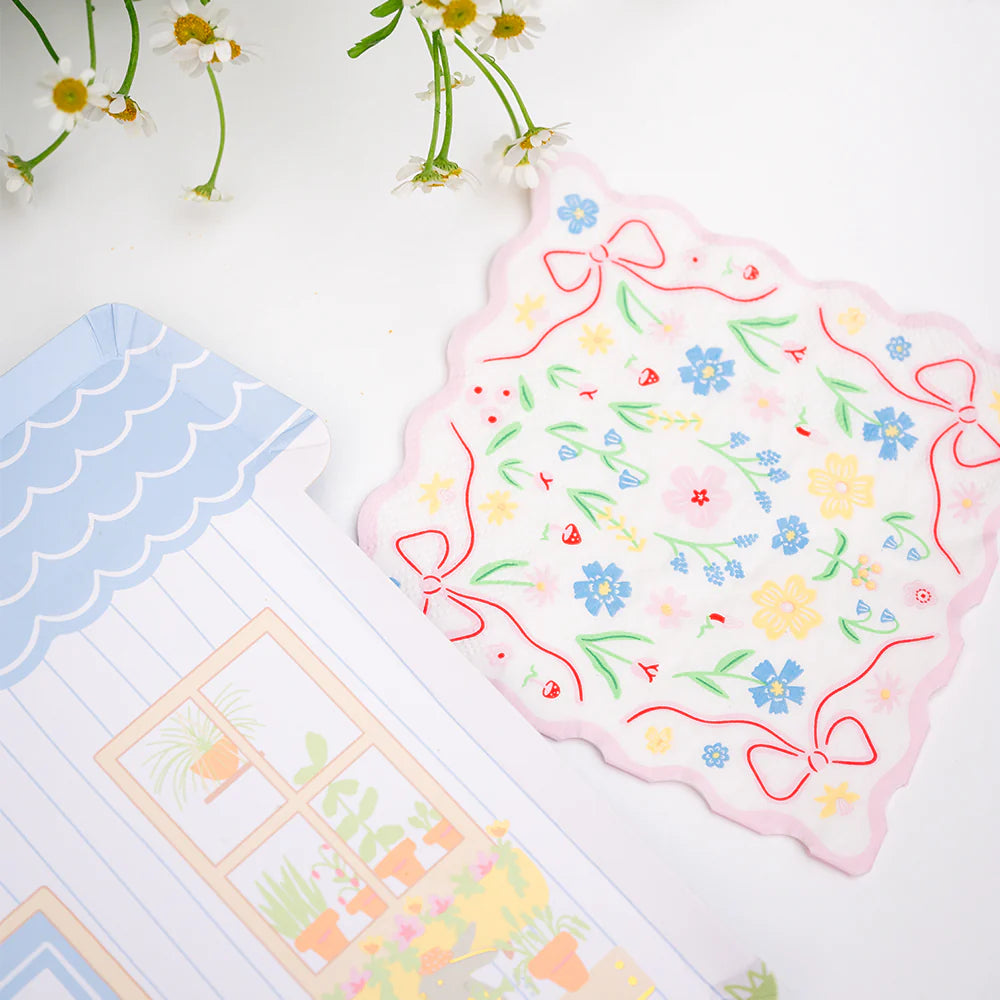 Bunnies in the Garden Pink Petite Napkins