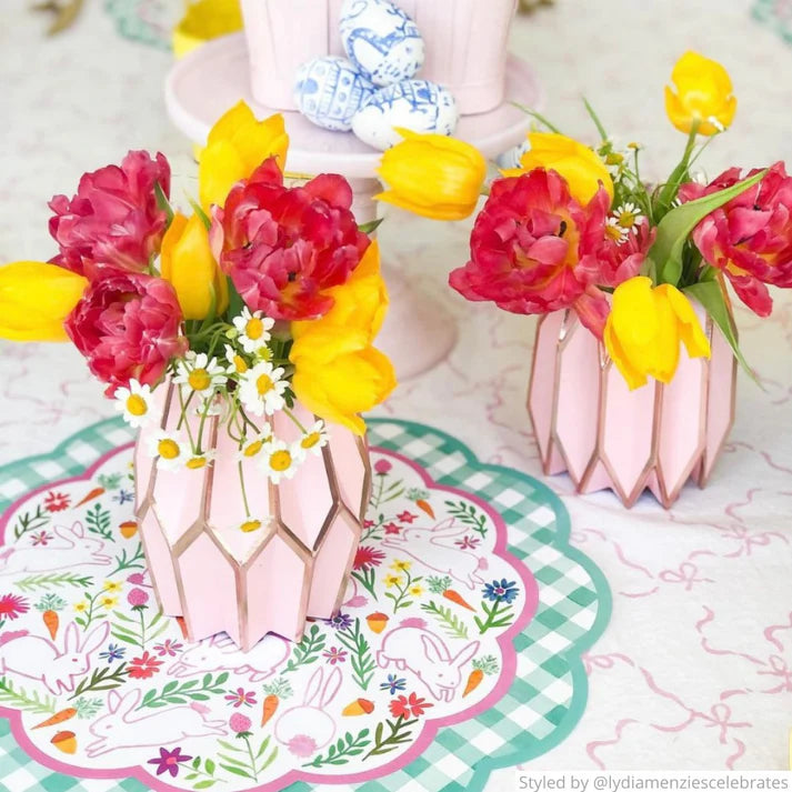 Rose Pink Paper Vase Wraps