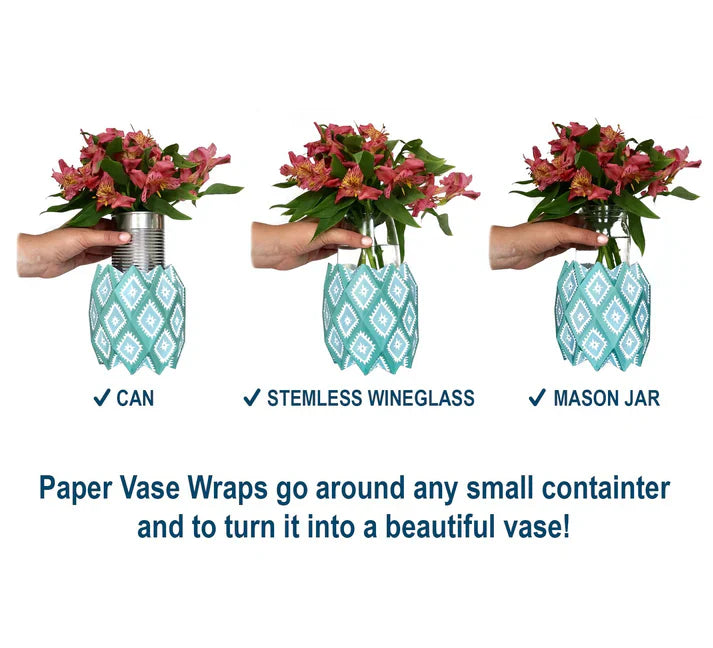 Rose Pink Paper Vase Wraps