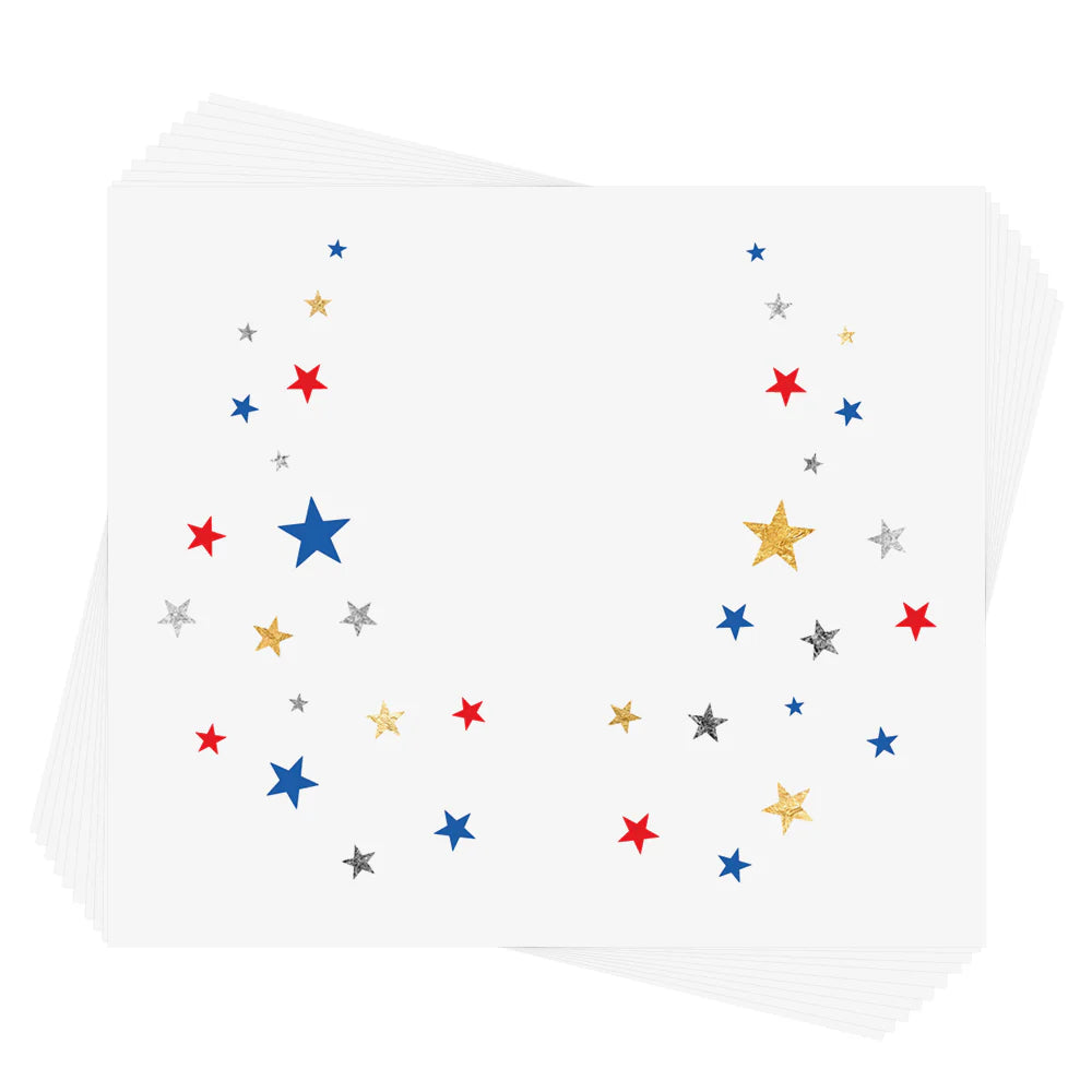 American Starry Eye Temporary Face Tattoos (Set of 10)