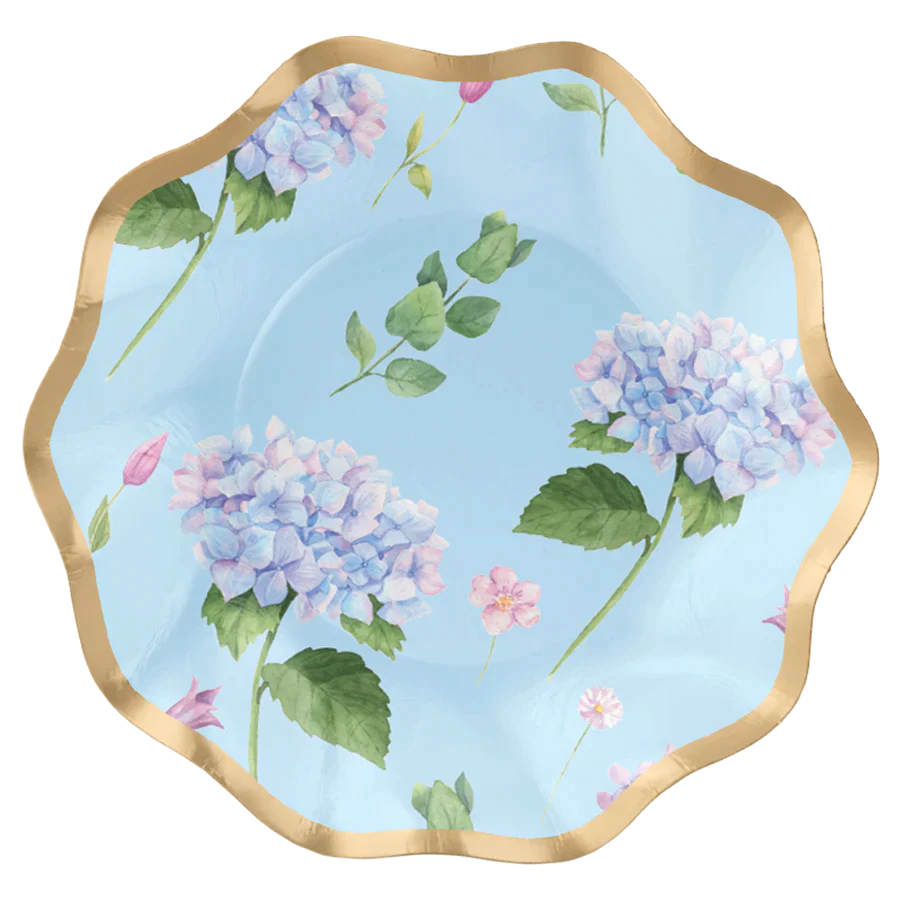Wavy Appetizer/Dessert Bowl: Hydrangeas
