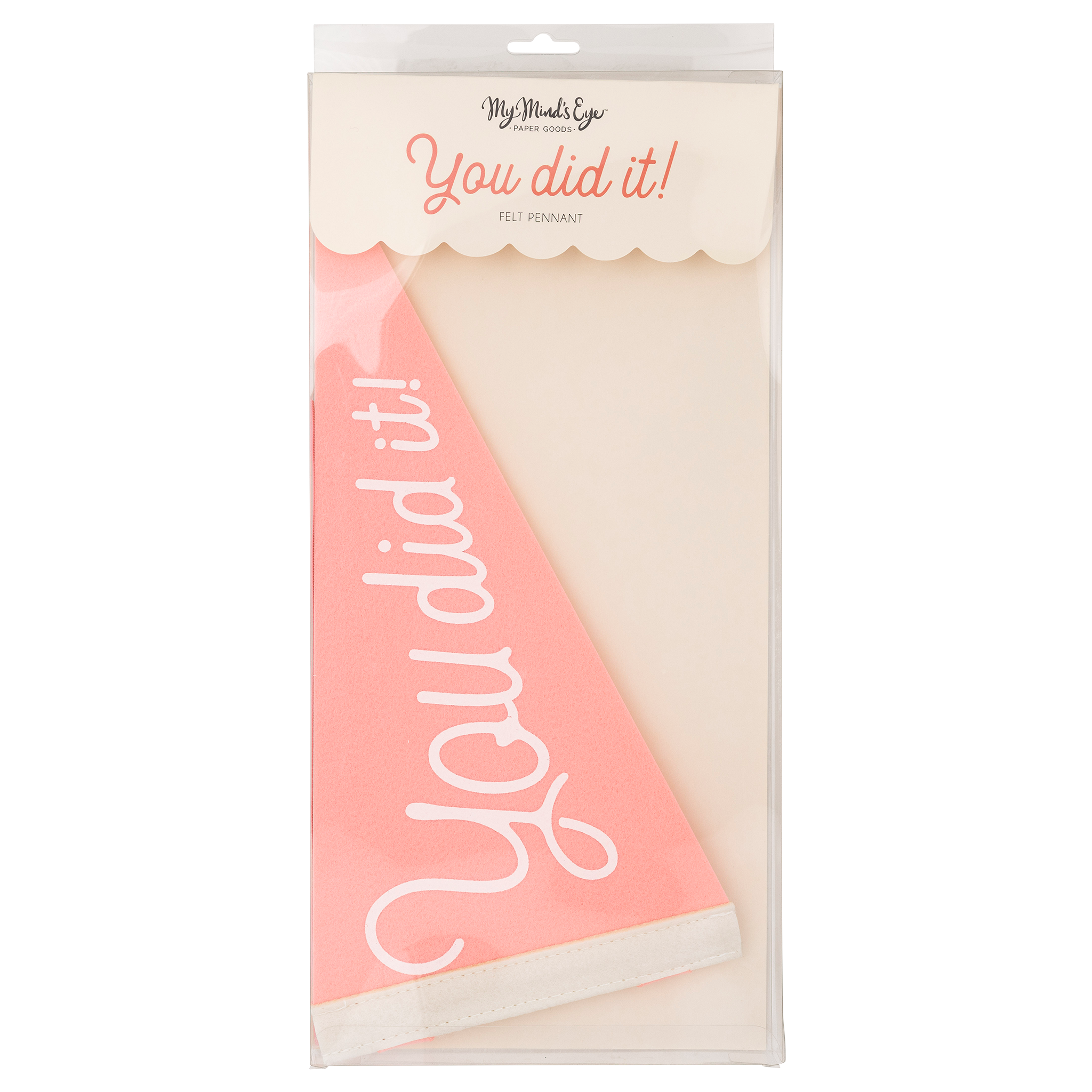 Pink "You Did It!" Felt Pennant Banner