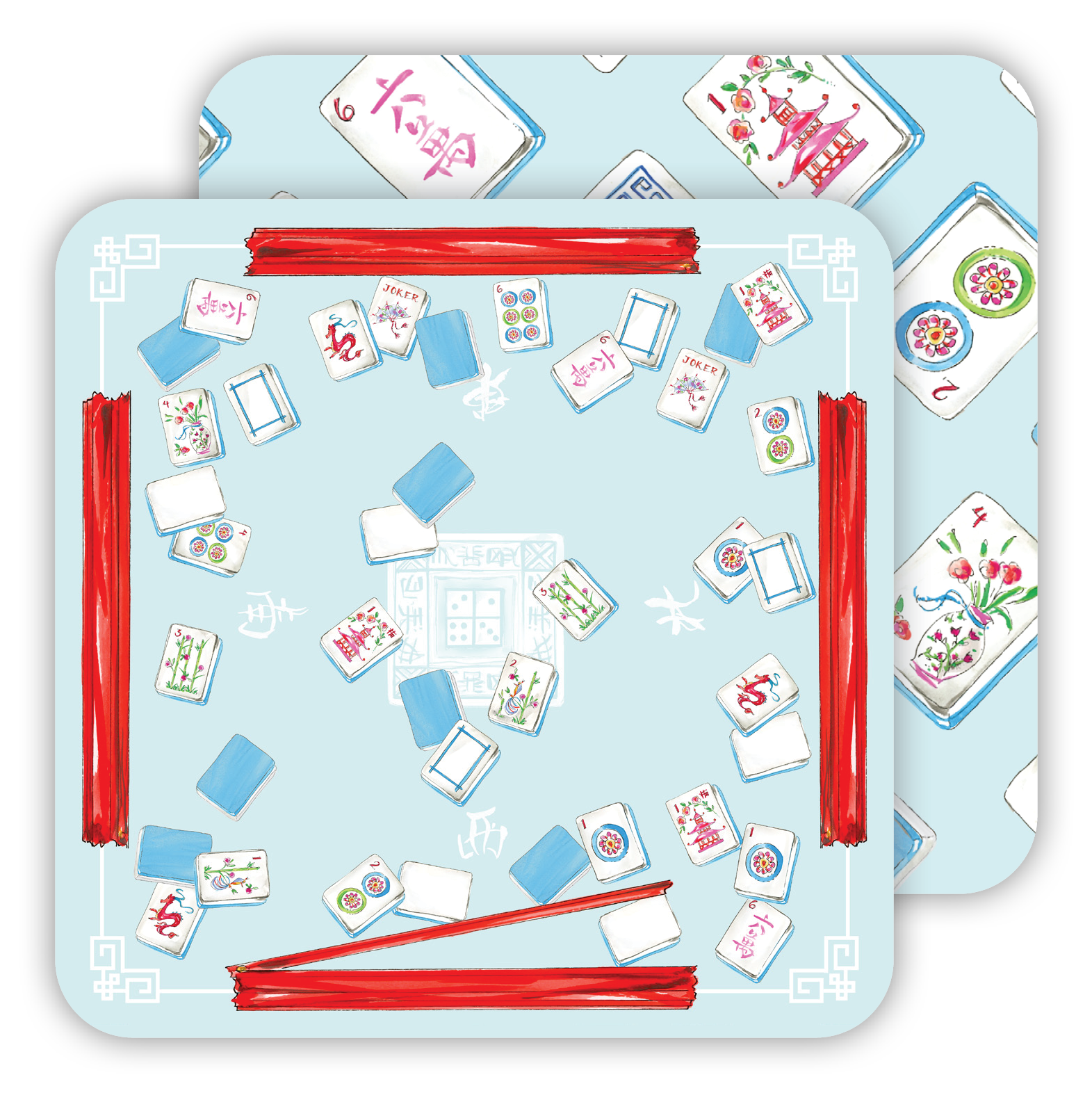 Handpainted Mahjong Paper Coasters