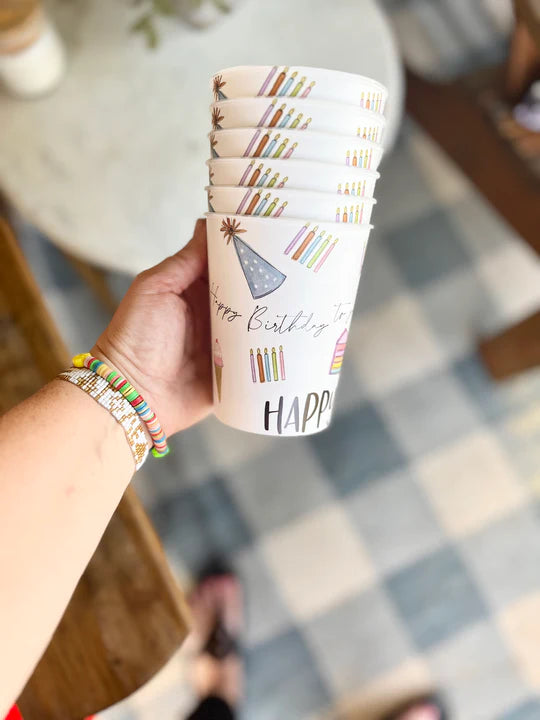 Reusable Party Cups (Set of 6): Happy Birthday