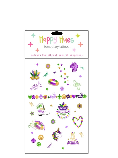 Little Miss Mardi Gras Temporary Tattoos