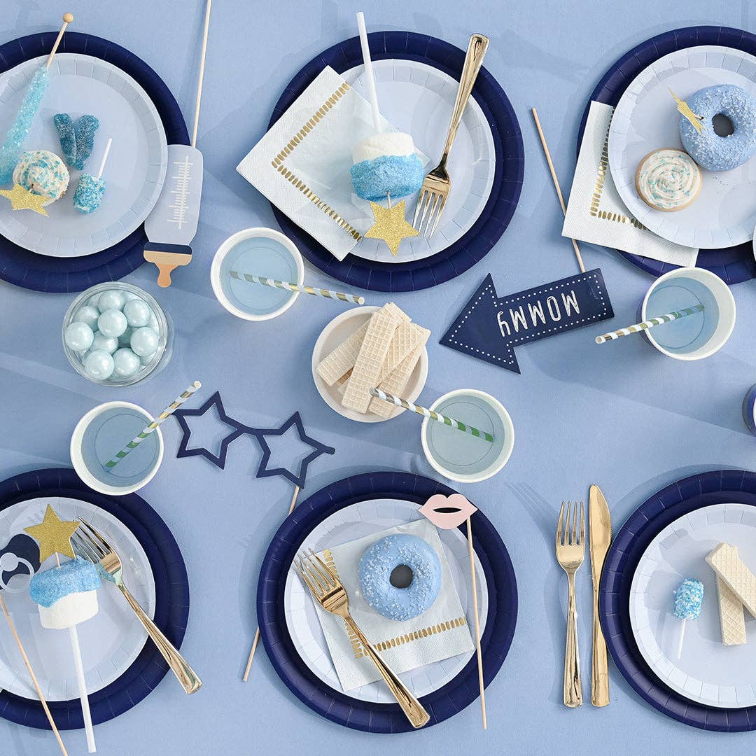 Cocktail Napkins: Pale Blue Brushstroke