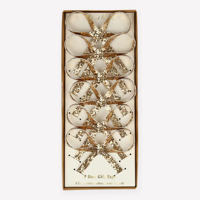 Gift Tags: Gold Bow