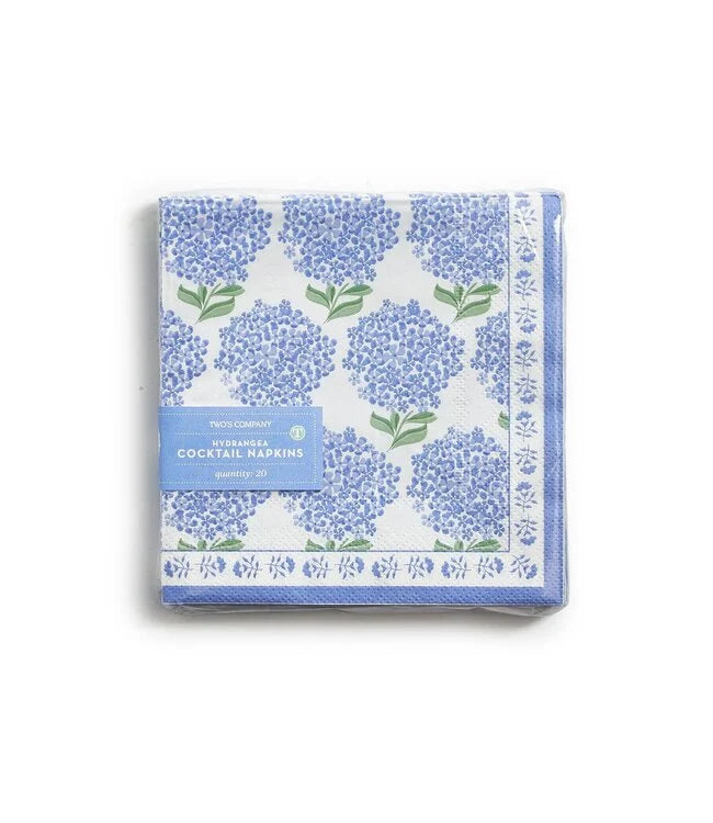 Hydrangea 3-Ply Paper Cocktail Napkins