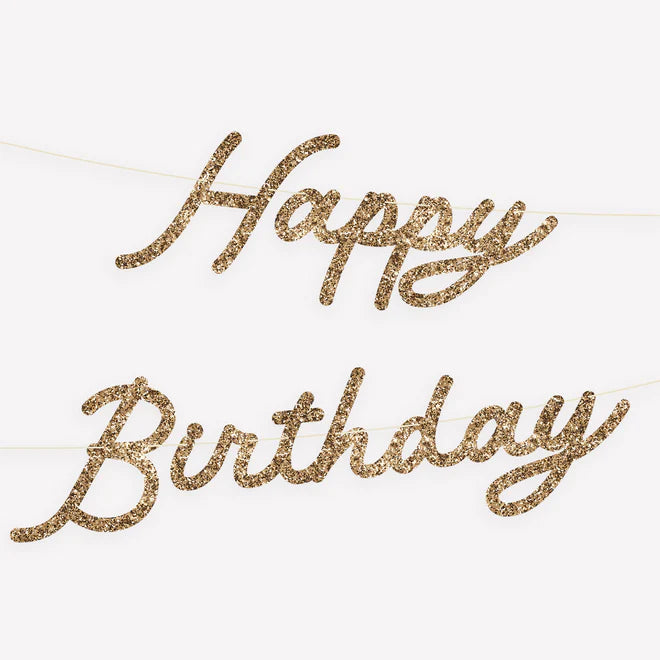 Gold Personalizable Birthday Garland Set
