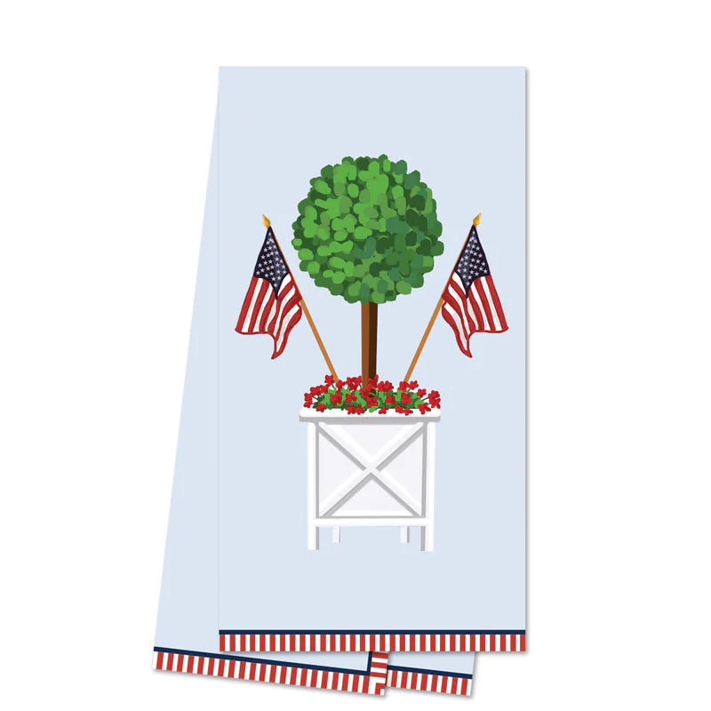Patriotic Topiary Tea Towel