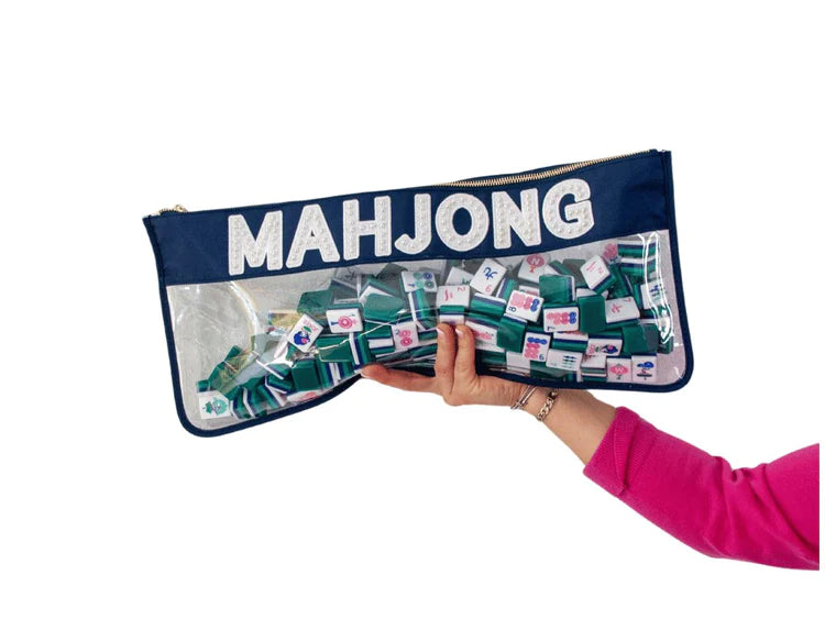 Navy Southern Pearl "Mahjong" Bag