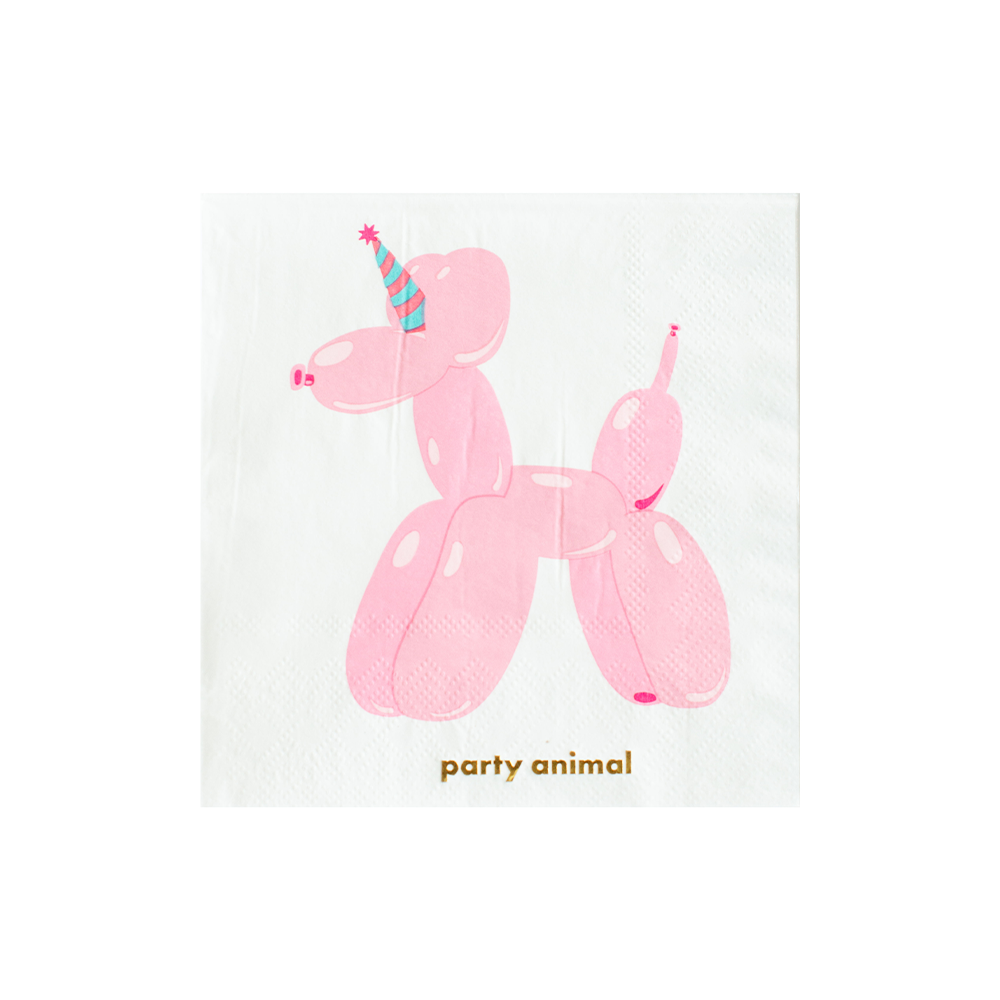 Balloon Animal "Party Animal" Cocktail Napkins
