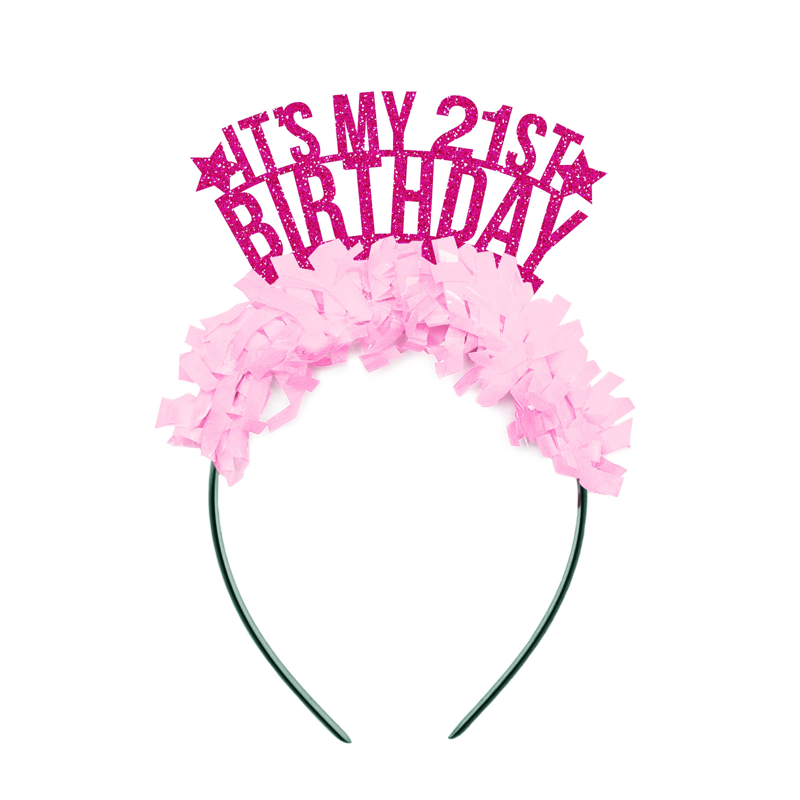 It's My 21st Birthday Party Headband: Hot Pink/Light Pink