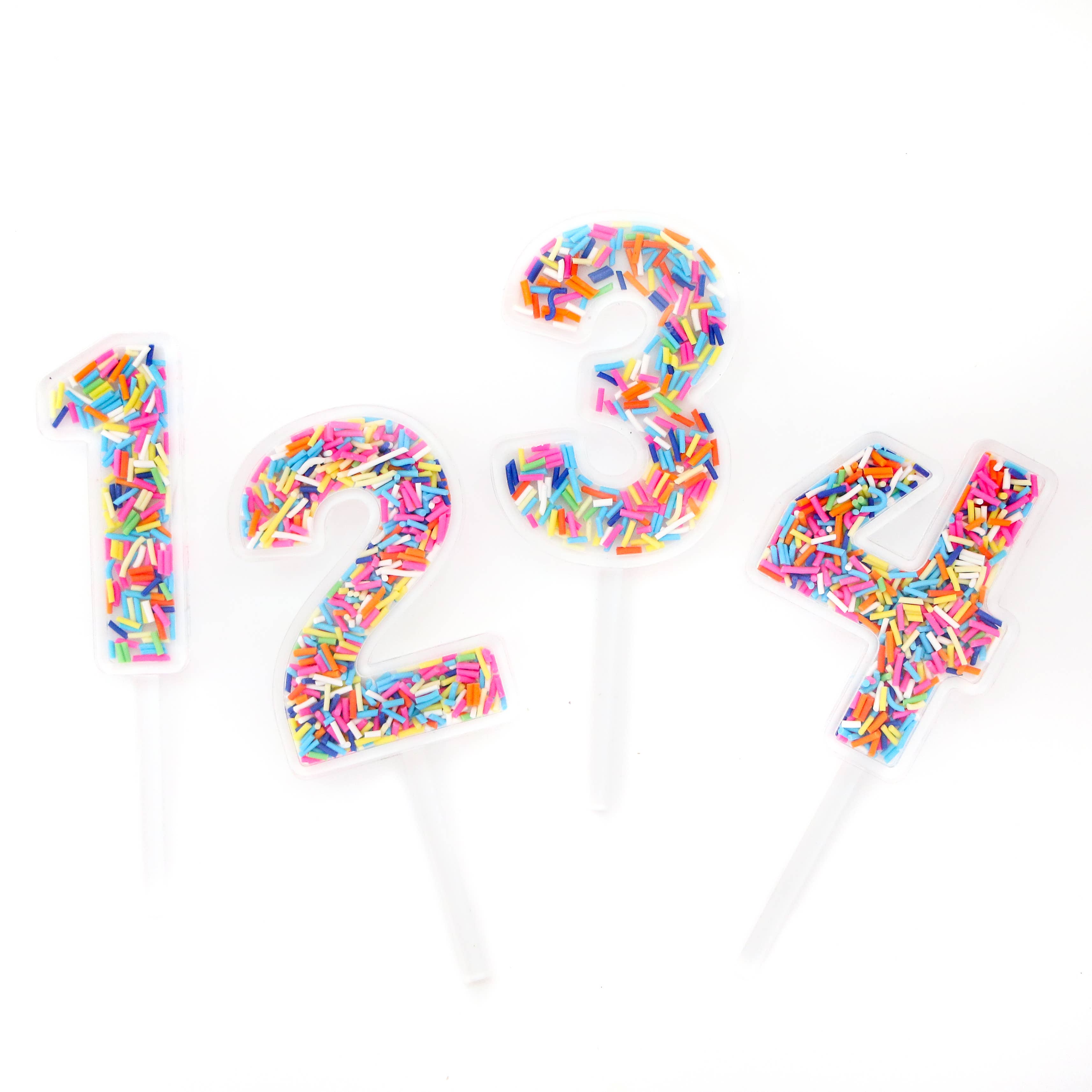 Sprinkle Filled Number Cake Topper: 1