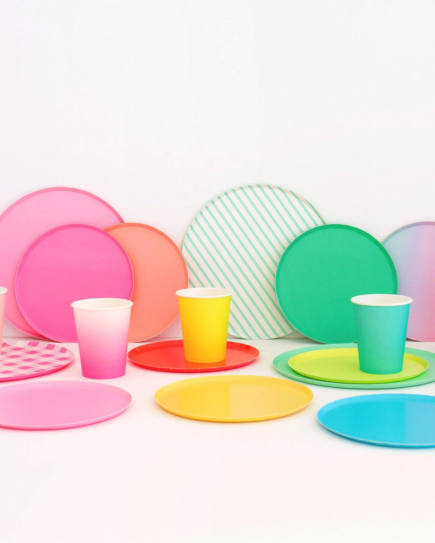 Small Low Rim Plates: Chartreuse