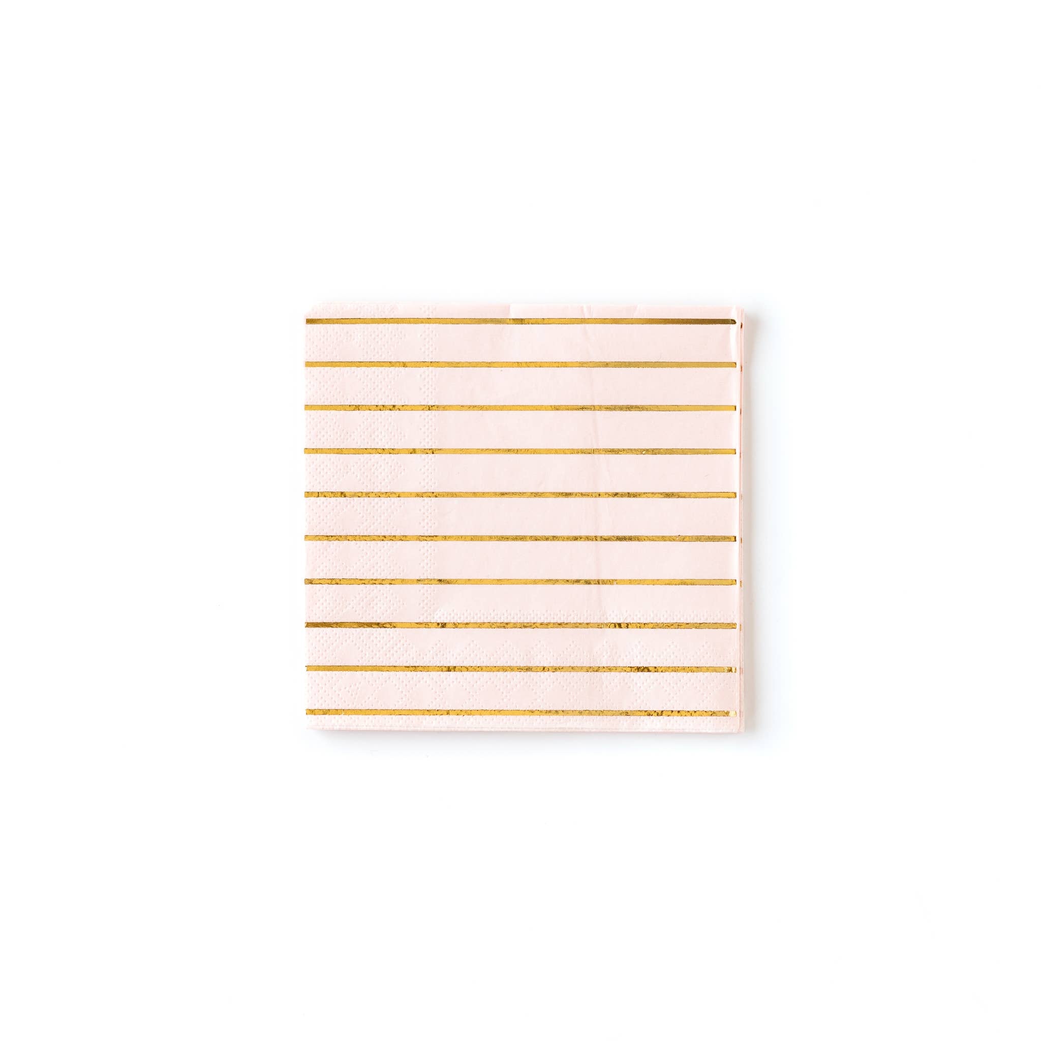 Blush and Gold Stripe Cocktail Napkins