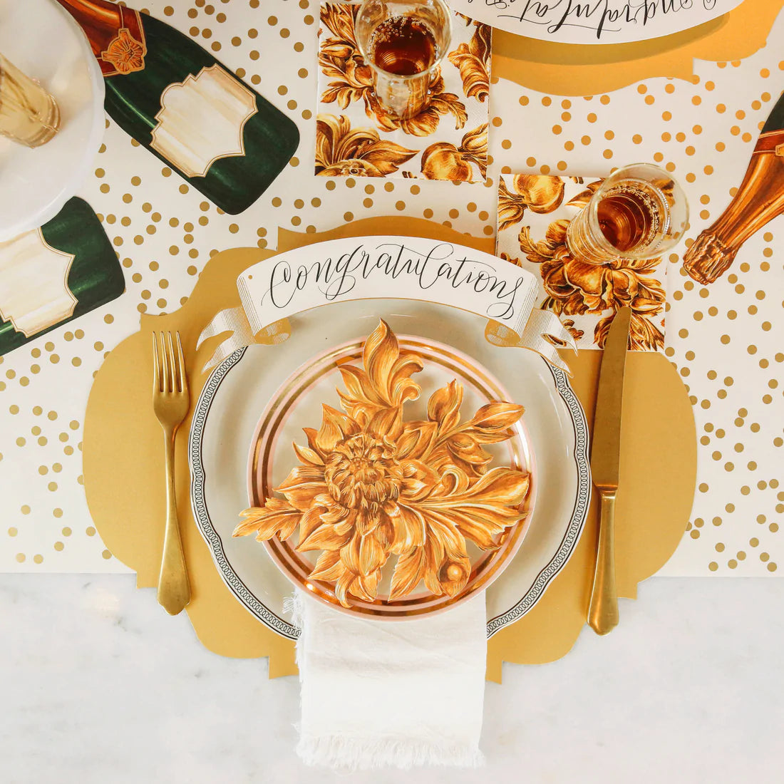 Gold Confetti Paper Table Runner