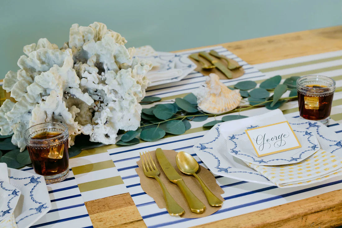 Navy Stripe Paper Placemats