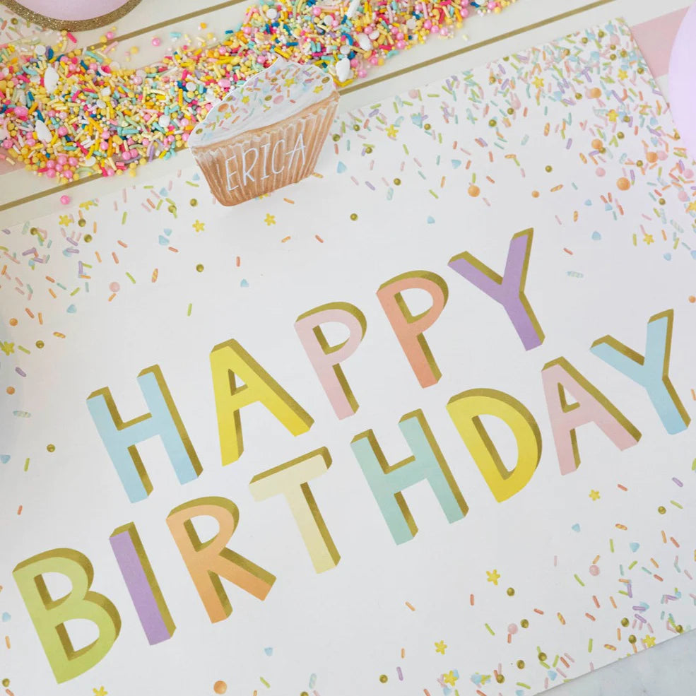 Happy Birthday Sprinkles Paper Placemats