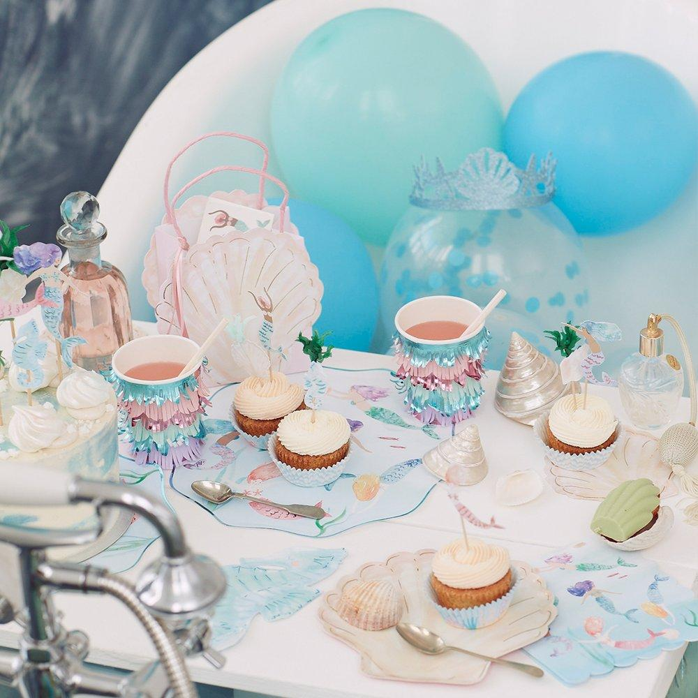Watercolor Clam Shell Shaped Napkins