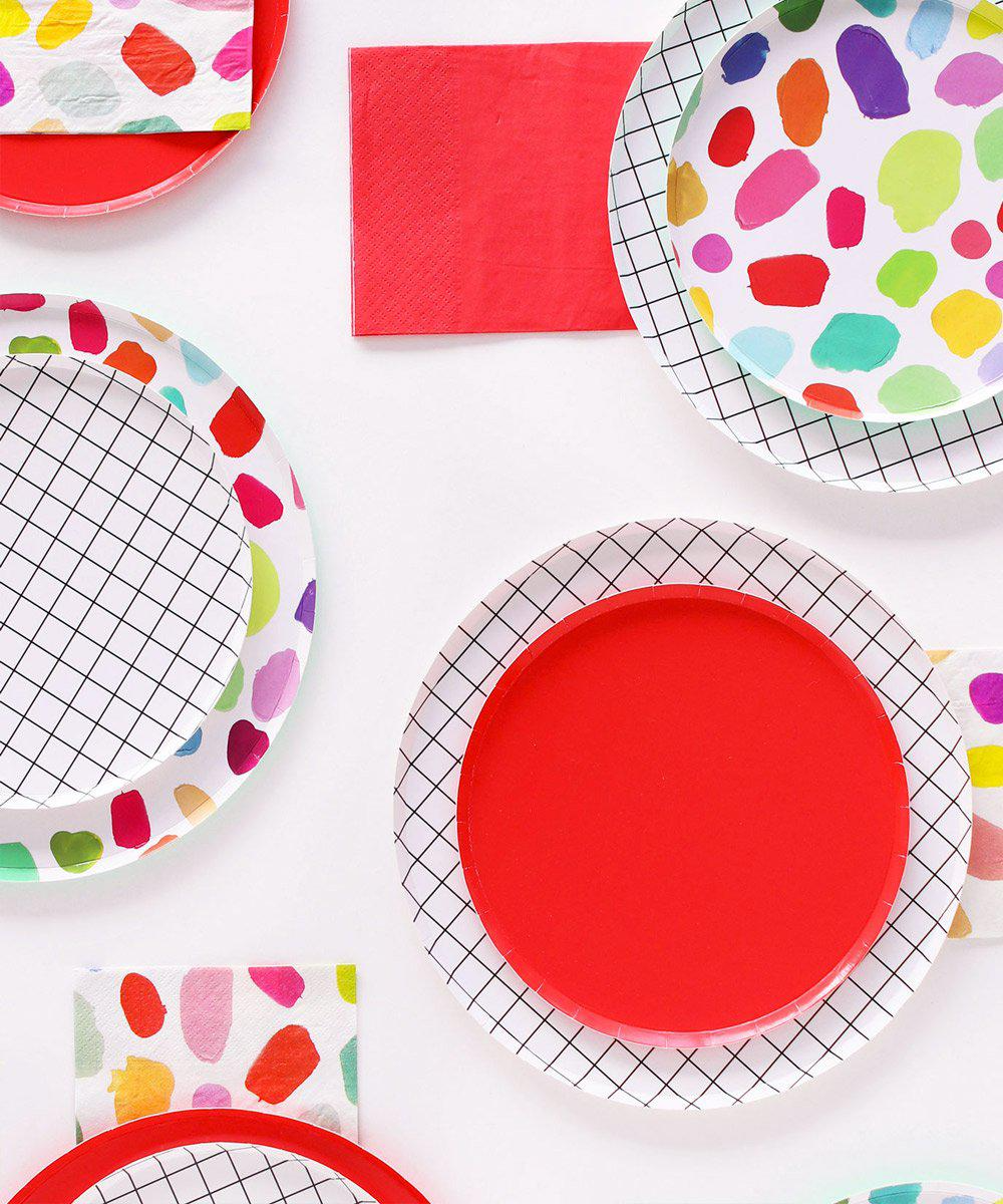 Oh Happy Day Party Shop Large Low Rim Plates: Kindah