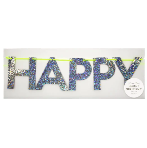 Silver Happy Birthday Garland