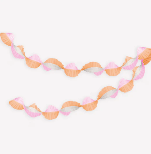 Stitched Streamer: Peach & Pink