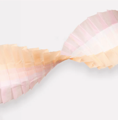 Stitched Streamer: Peach & Pink