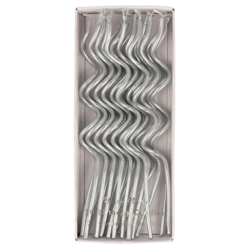 Silver Swirly Candles