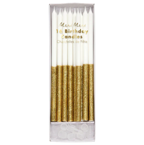 Gold Glitter Dipped Candles