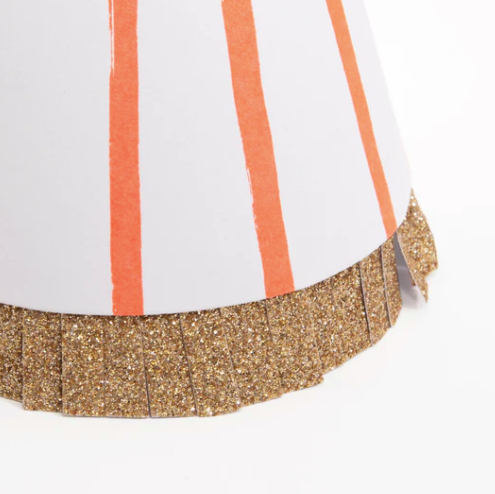 Stripe Pom Pom Party Hats