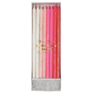 Pink Glitter Candles